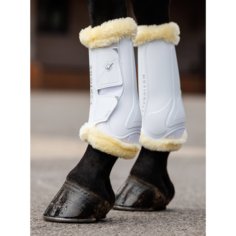 LeMieux Motionflex Dressage Boot with Fur Edge - White-3