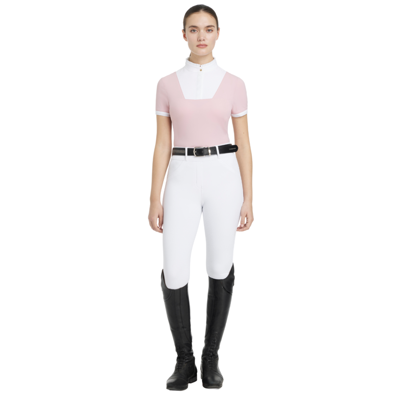 LeMieux Sophia Short Sleeve Pleated Show Shirt - Blossom-3