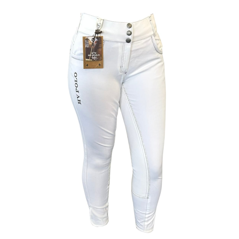 HV Polo Lolazo Full Seat Breeches - White-2