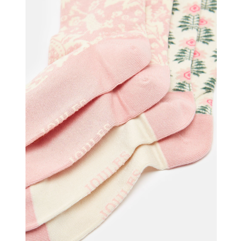 Joules Ladies Everyday 2 Pack Socks - Pink-1