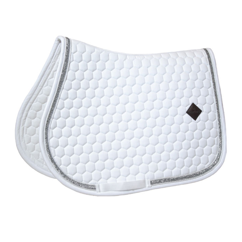 Kentucky Glitter Band Jumping Saddlepad - White/Silver