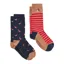 Joules Men's Kingsbury 2 Pack Socks - Tan/Navy