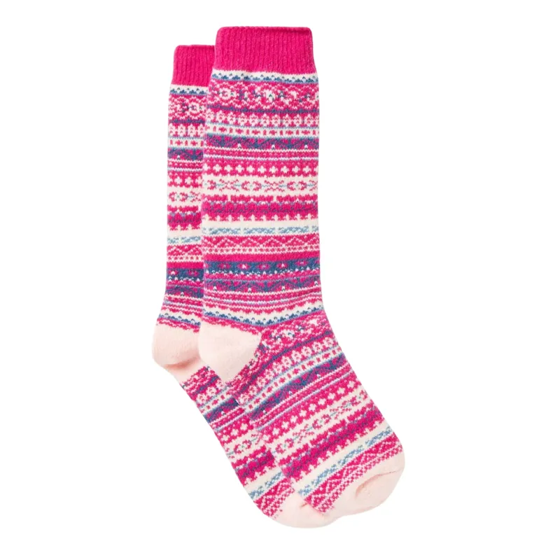 Joules Kids' Wader Fair Isle Welly Socks - Pink