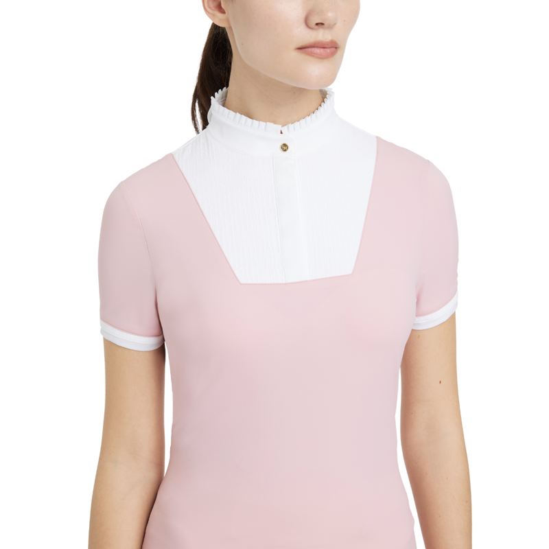 LeMieux Sophia Short Sleeve Pleated Show Shirt - Blossom-2