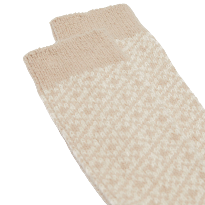 Joules Ladies Toasty Soft Geometric Socks - Oat-2