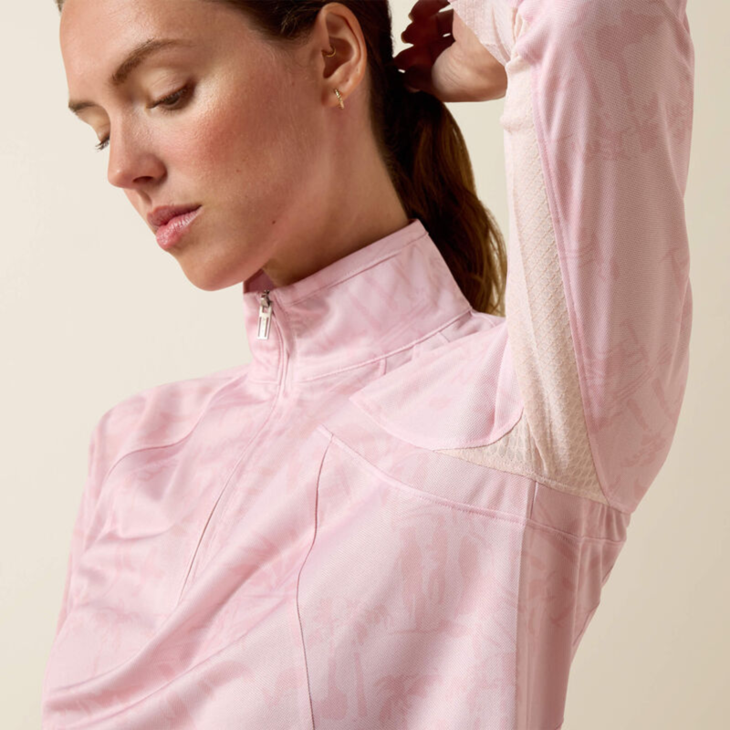 Ariat Women's Sunstopper 3.0 1/4 Zip Base Layer - Sepia Rose Horse Park-2