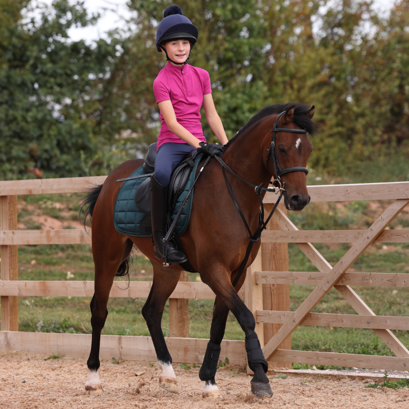 Aubrion Young Rider React Short Sleeve Base Layer -  Fuchsia-3