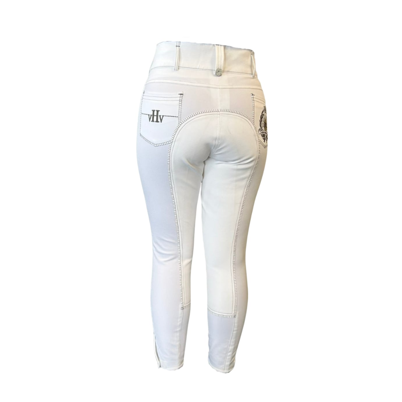 HV Polo Lolazo Full Seat Breeches - White-1