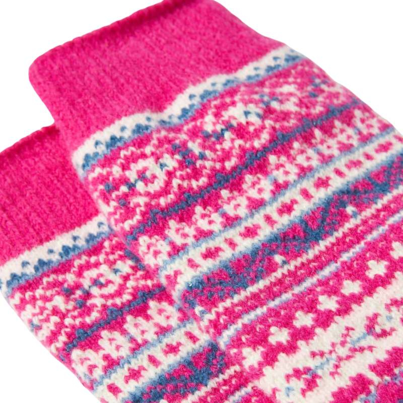 Joules Kids' Wader Fair Isle Welly Socks - Pink-1