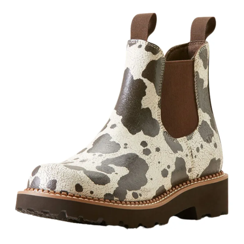 Ariat Women's Fatbaby Twin Gore Chelsea Western Boot - Cow Print