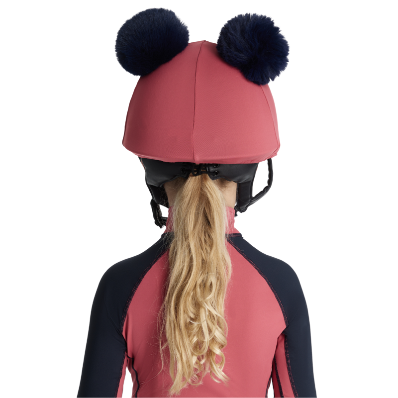 LeMieux Mini Double Pom Hat Silk - Cranberry-1