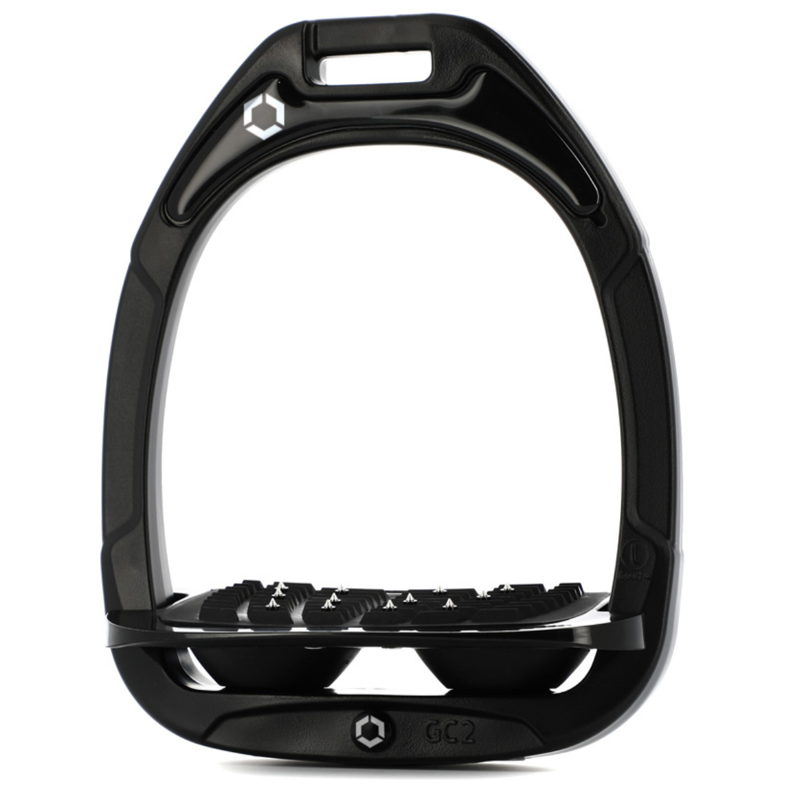 Flex-On Green Composite Stirrup - Inclined Ultra Grip - Black/Black/Black