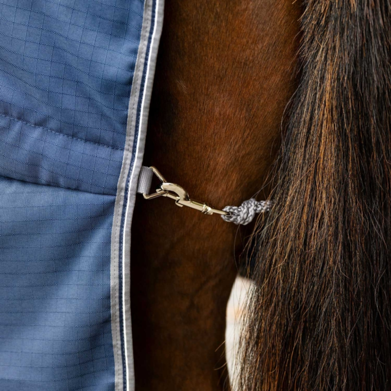 Horseware Rambo 200g Stable Rug - Navy/Thunderstorm Grey/Silver-4