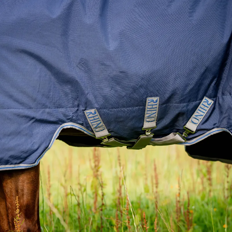 Horseware Rhino Original VL 250g Medium Turnout Rug - Navy/Titanium Grey/Classic Blue-2