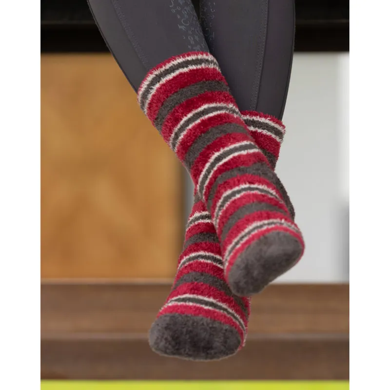 LeMieux Mini Sabrina Stripe Fluffy Socks - Ember-1