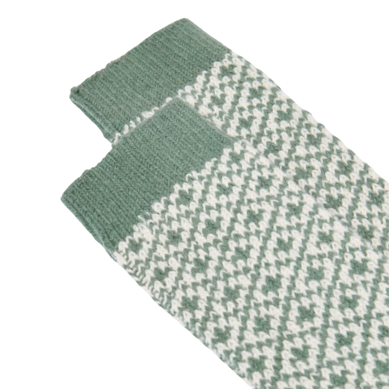 Joules Ladies Toasty Soft Geometric Socks - Khaki-2