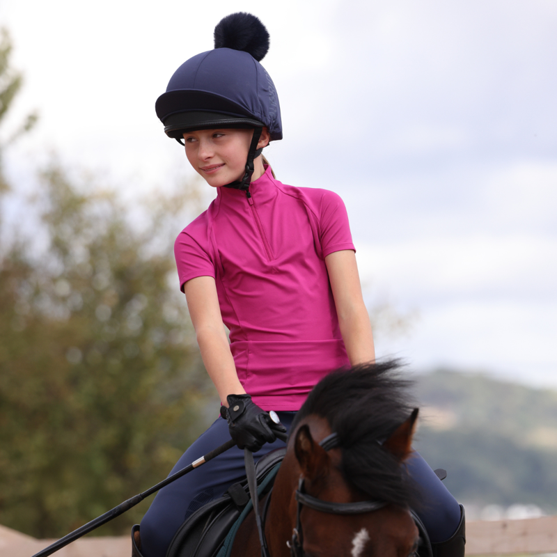 Aubrion Young Rider React Short Sleeve Base Layer -  Fuchsia-2
