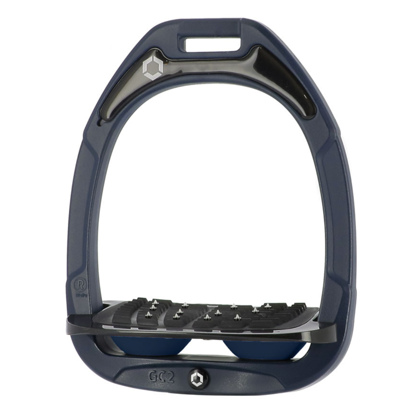 Flex-On Green Composite Stirrups - Inclined Ultra Grip - Navy/Black/Navy