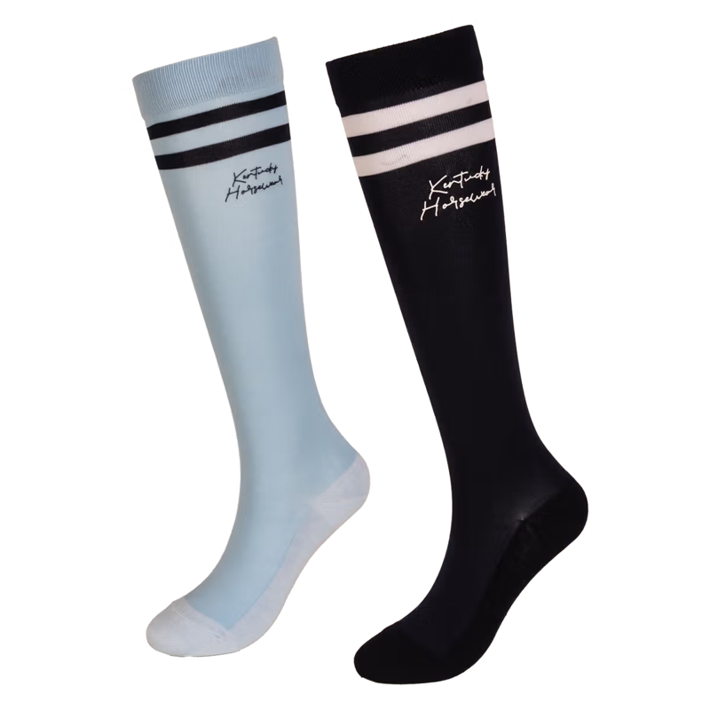 Kentucky Striped Socks 2 Pack - Navy/Light Blue
