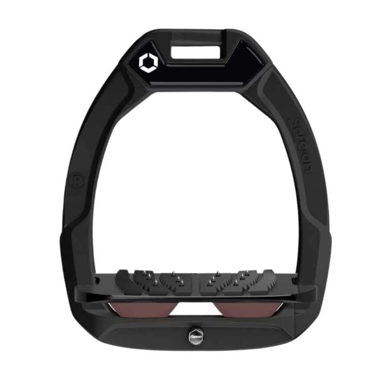 Flex-On Safe-On Inclined Ultra-Grip Stirrups - Black/Black/Burgundy