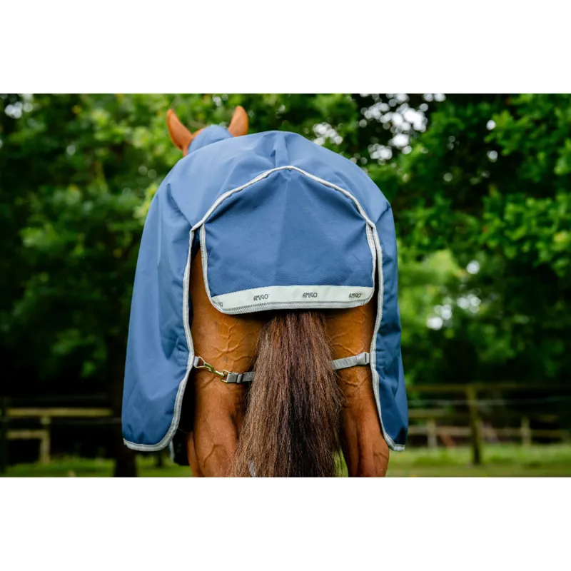 Horseware Amigo Bravo 12 Plus Bundle Turnout Rug - 50g Outer with 100g and 200g Liner - Navy/Titanium Grey Silver-3