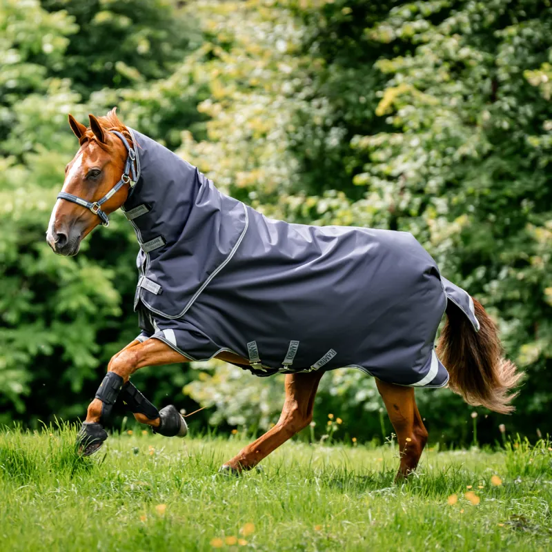 Horseware Rambo Duo Force 2.0 - 100g Outer + 100g + 300g Liner - Navy/Thunderstorm Grey/Silver-1