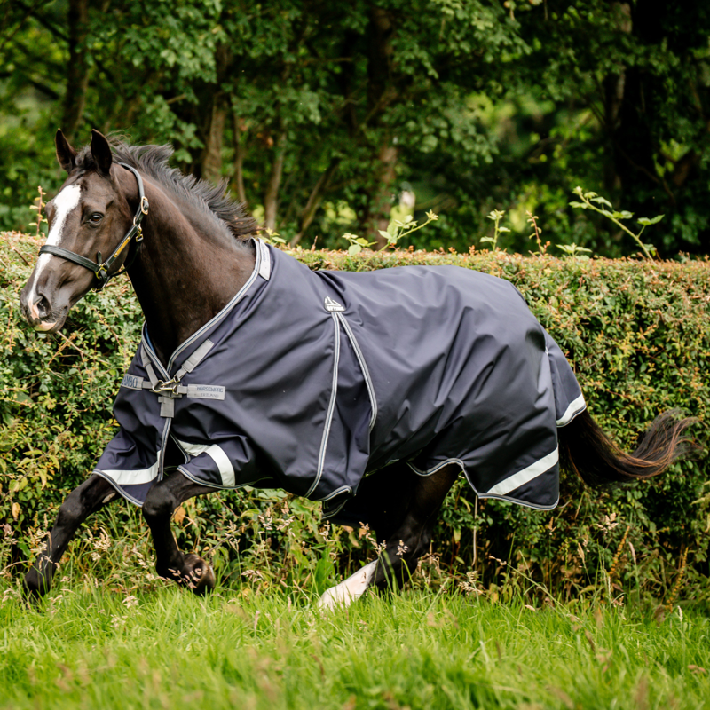 Horseware Rambo Optimo Original 0g Turnout Outer Only - Navy/Thunderstorm Grey/Silver-1