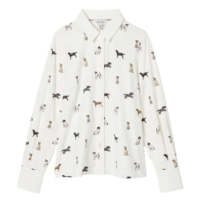Joules Ladies Burlington Eleanor Tomlinson Jersey Shirt - Dogs Print