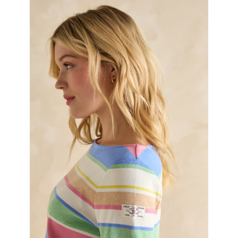 Joules Ladies Harbour Boat Neck Printed Top - Multi Stripe-4