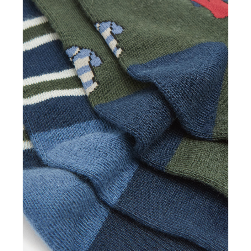 Joules Men's Kingsbury 2 Pack Socks - Green Polo-1