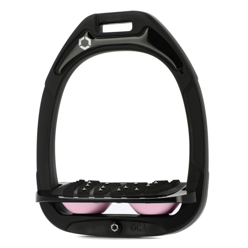 Flex-On Green Composite Stirrups - Inclined Ultra Grip - Black/Black/Light Pink