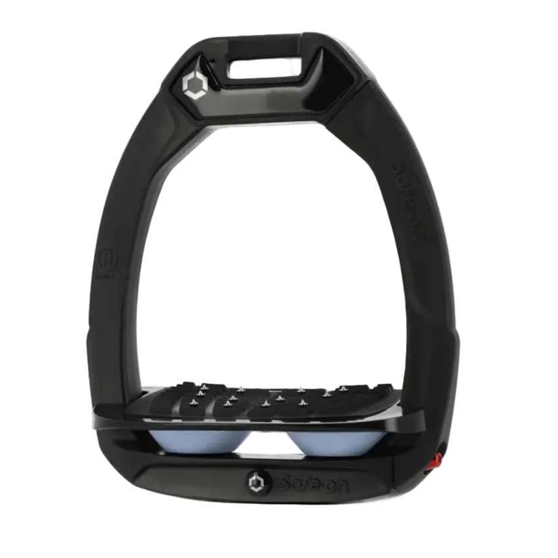 Flex-On Safe-On Inclined Ultra-Grip Stirrups - Black/Black/Glacier Blue
