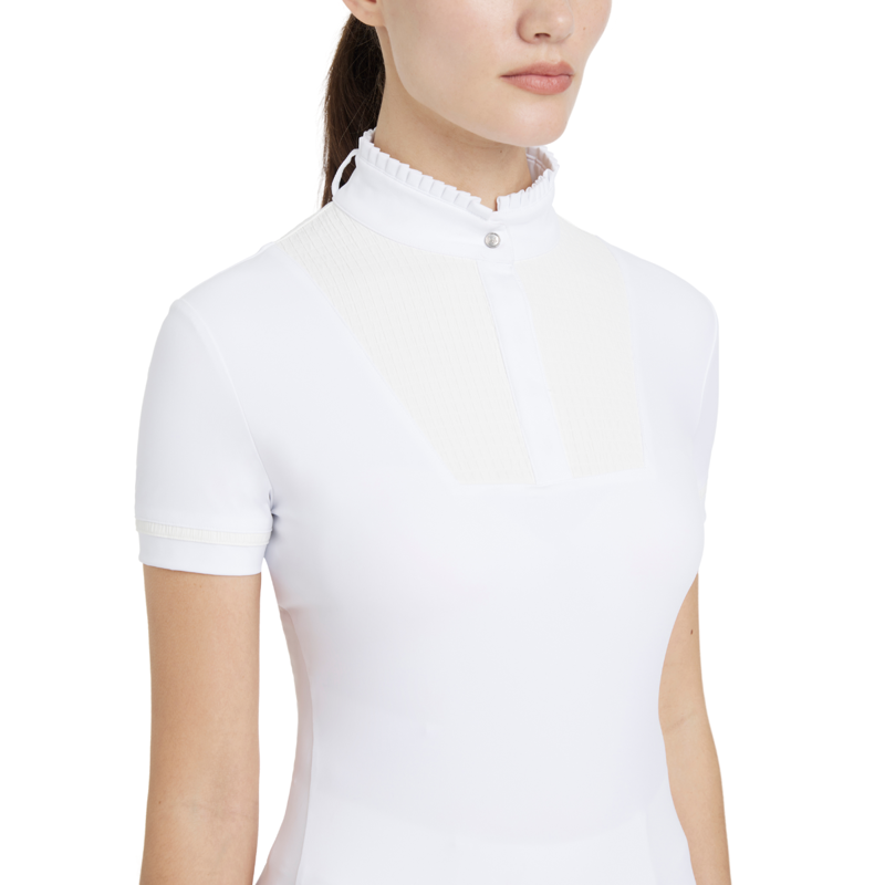 LeMieux Sophia Short Sleeve Pleated Show Shirt - White-2