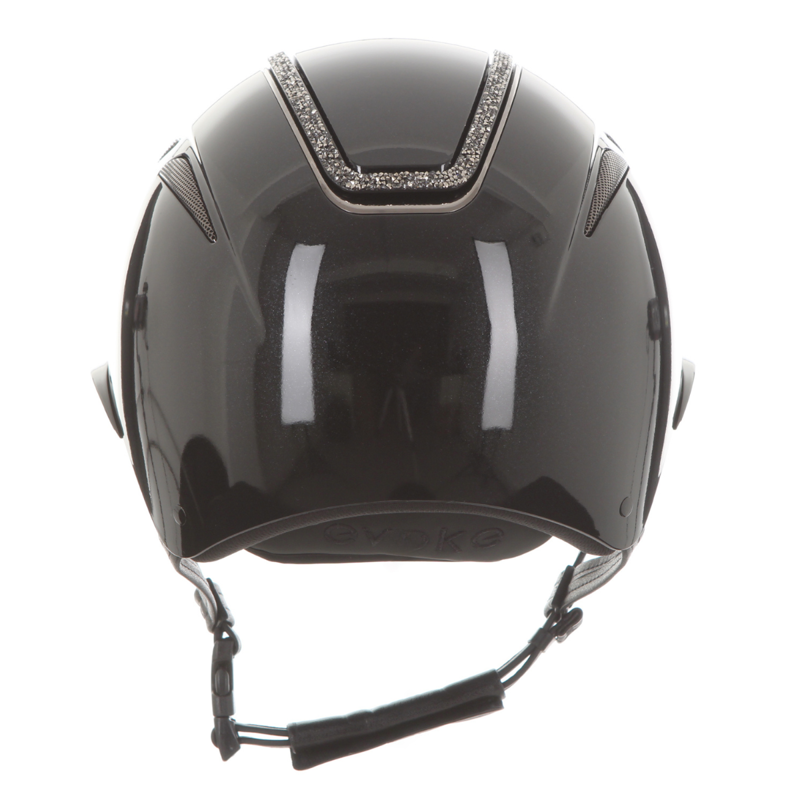 Evoke Callisto Wide Peak Riding Hat - Black Metallic/Marcasite Crystal Frame-3
