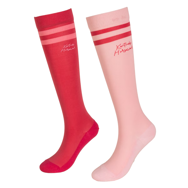 Kentucky Striped Socks 2 Pack - Pink/Light Rose