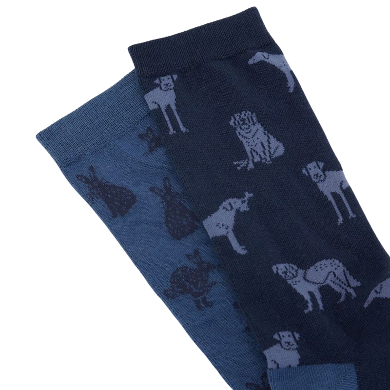 Joules Men's Kingsbury 2 Pack Socks - Blue/Navy-2