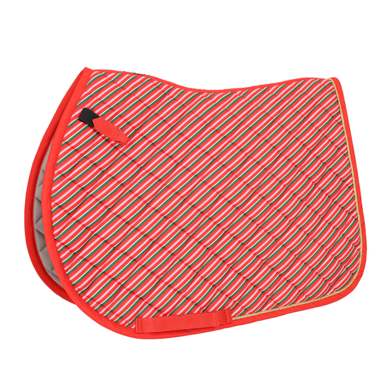 QHP Christmas AP Saddle Pad - Jolly Stripe-1