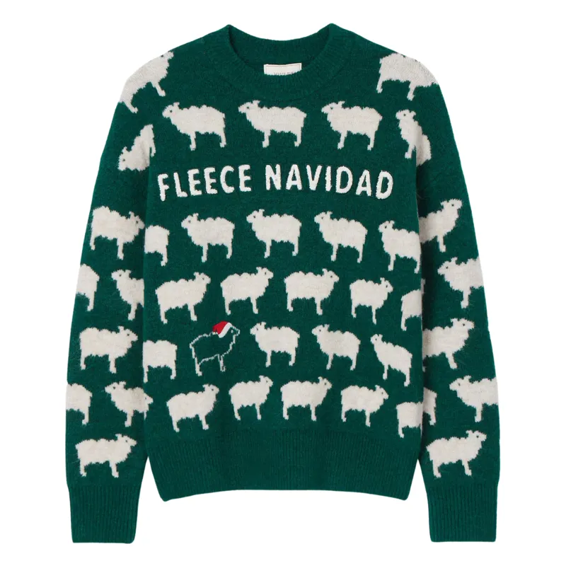 Joules Ladies Fleece Navidad Christmas Jumper - Green