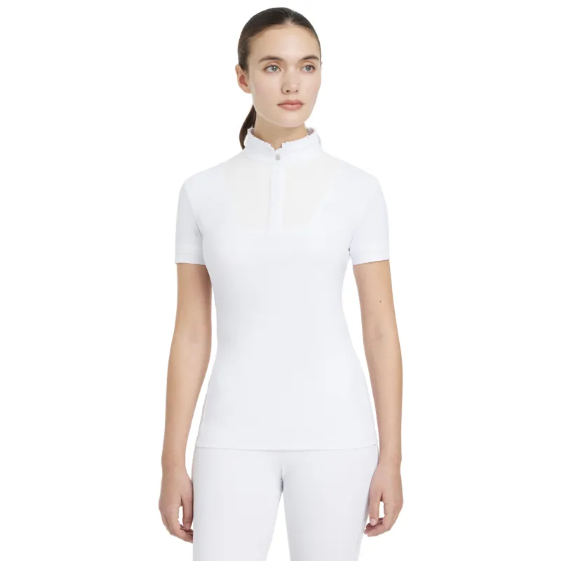 LeMieux Sophia Short Sleeve Pleated Show Shirt - White