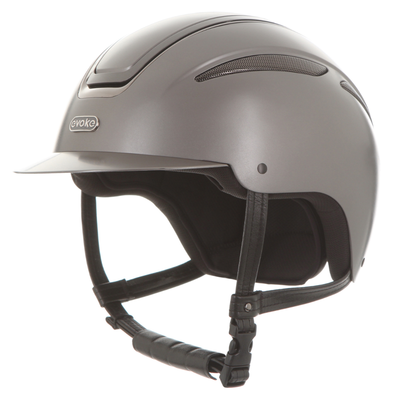 Evoke Callisto Classic Peak Riding Hat - Graphite/Gunmetal