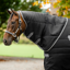 Horseware Rambo 100g Stable Rug Hood - Black/Thunderstorm Grey/Silver