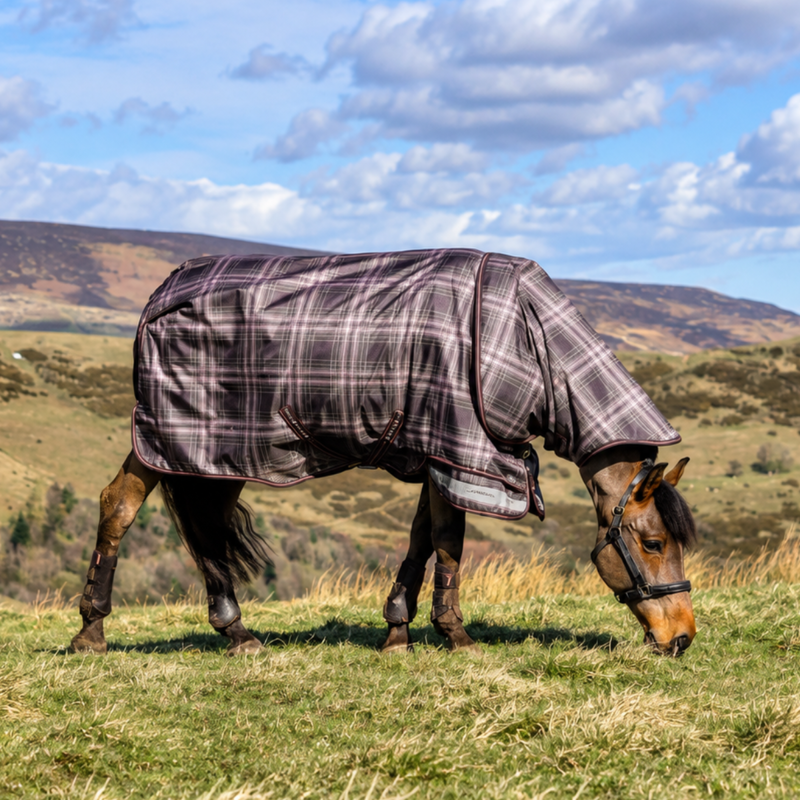 LeMieux Arika Check 100g Turnout Rug - Cocoa-1