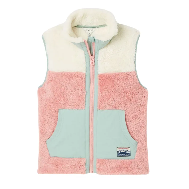 Joules Girls' Always Cosy Colourblock Gilet - Pink
