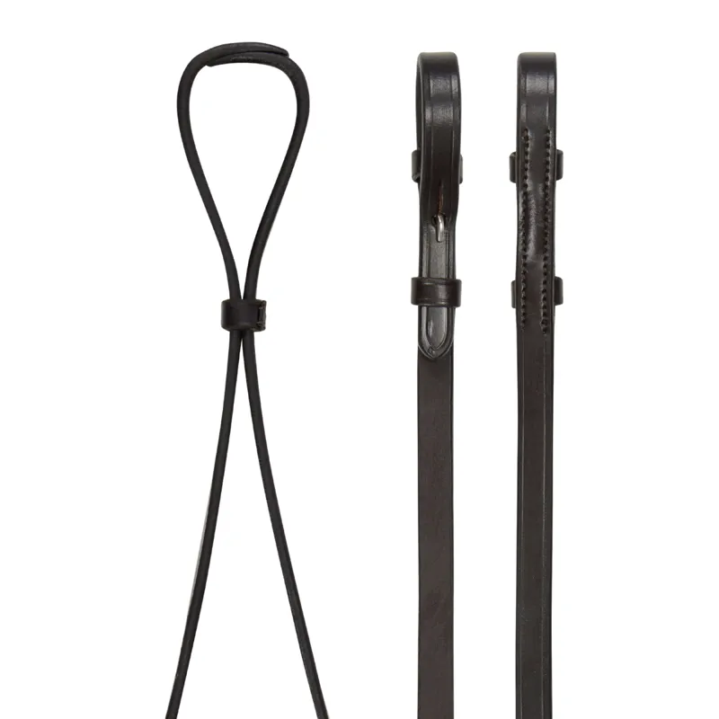 LeMieux Curb Rein - Brown/Silver