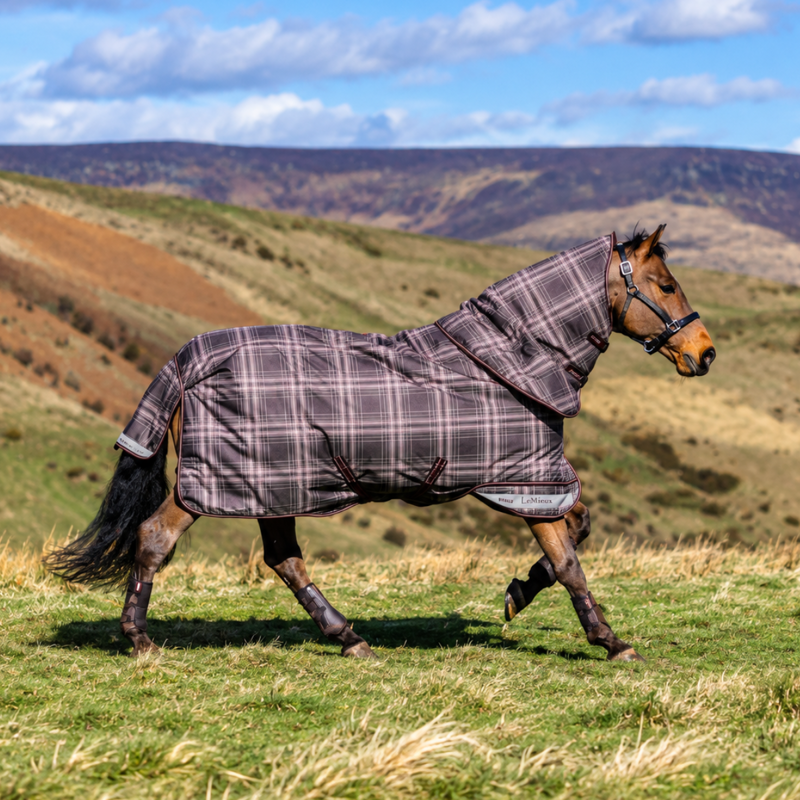 LeMieux Arika Check 100g Turnout Rug - Cocoa