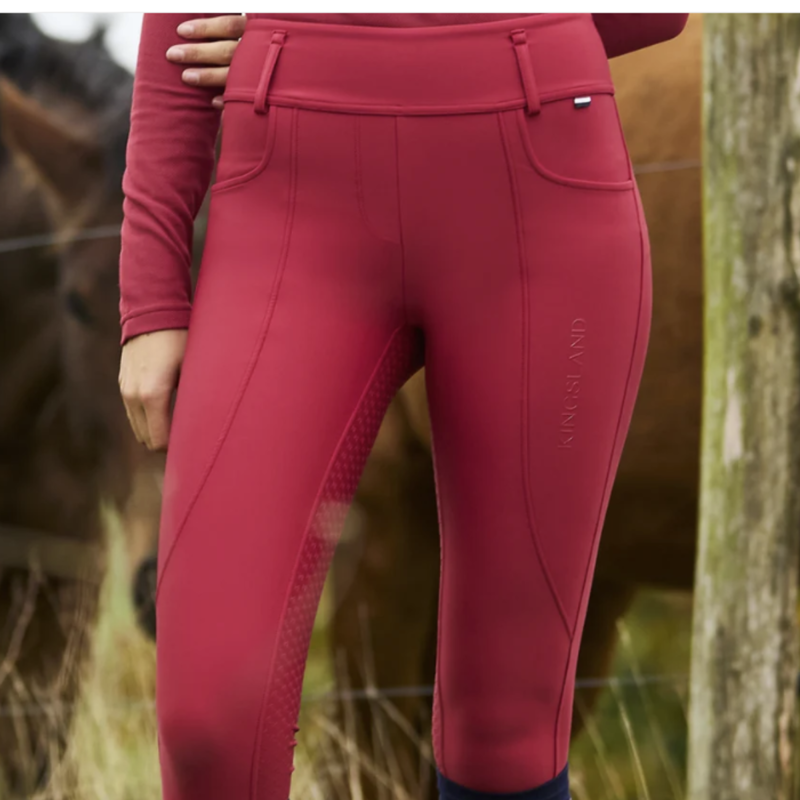 Kingsland KLKristin Ladies A Shape F-Grip Pull Up Breeches - Garnet-2