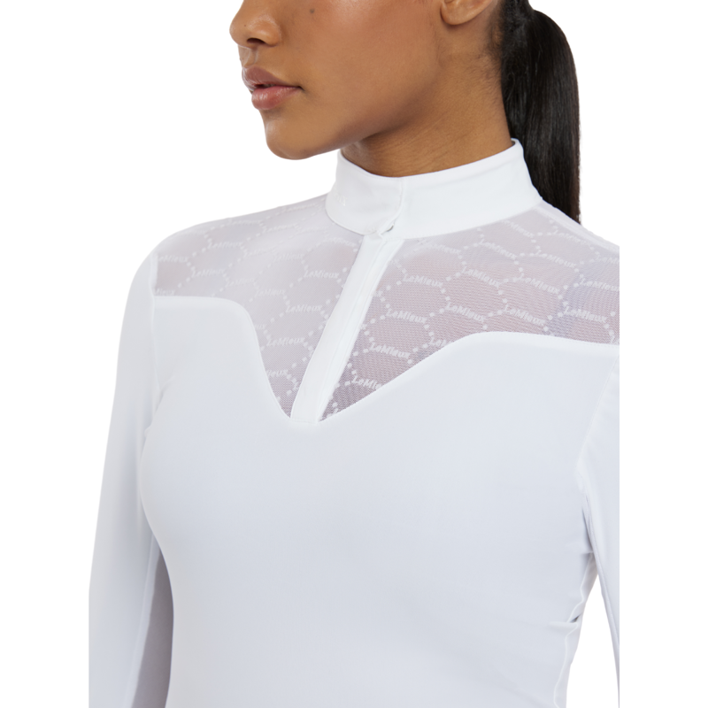 LeMieux Ladies Emily Long Sleeve Show Shirt - White-3