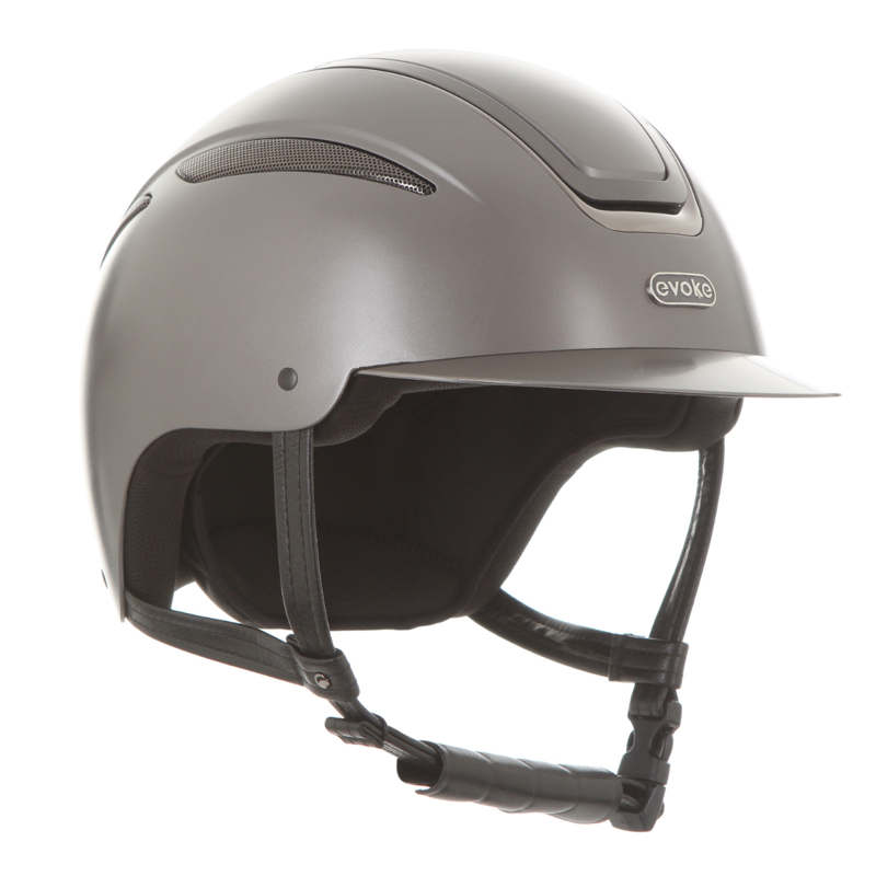 Evoke Callisto Classic Peak Riding Hat - Graphite/Gunmetal-2