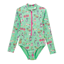 Joules Girls' Long Sleeve Sunsafe Swimsuit - Mint Green