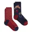Joules Ladies Everyday 2 Pack Socks - Navy Horse